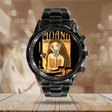 Discover disney moana orange wave portrait graphic sweat Baseball Jerseys Calendar Steel Band Watch