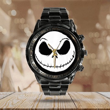 Discover disney nightmare bee christmas jack skellington face premium Baseball Jerseys Calendar Steel Band Watch