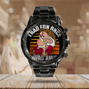 Discover Disney Snow White Grumpy I Had Fun Once It Was Awful Baseball Tees Calendar Steel Band Watch