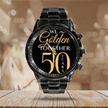 Discover Romantic Calendar Steel Band Watch For Couples - 50th Wedding Anniversary Premium Calendar Steel Band Watch