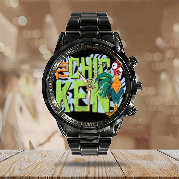 Discover Disneyss Moana 2 Hei Hei Top Chicken Tropical Panel Zip Calendar Steel Band Watch