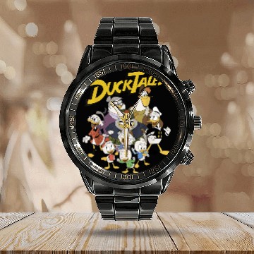 Discover Disney DuckTales Group Shot Logo Calendar Steel Band Watch