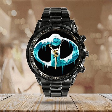 Discover Disney Pixar Incredibles Frost Logo Graphic Calendar Steel Band Watch