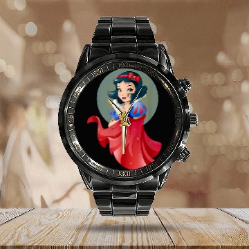 Discover Disneyss Snow White Stylized Calendar Steel Band Watch