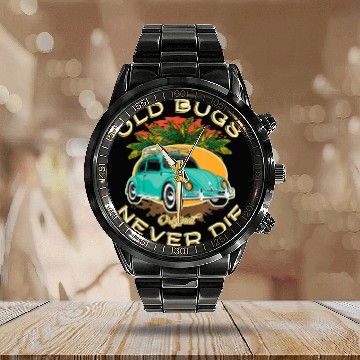 Discover Old Bugs Never Die Summer Retro Vintage Bug Beetle Baseball Jerseys Calendar Steel Band Watch