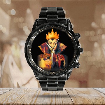 Discover Disneyss Snow White Evil Queen Glare Calendar Steel Band Watch