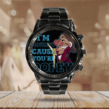 Discover Disneyss Snow White Grumpy Because You're Dopey Calendar Steel Band Watch