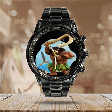 Discover Disney Moana 2 Action Pose “Maui” with Fish Hook Baseball Jerseys Calendar Steel Band Watch