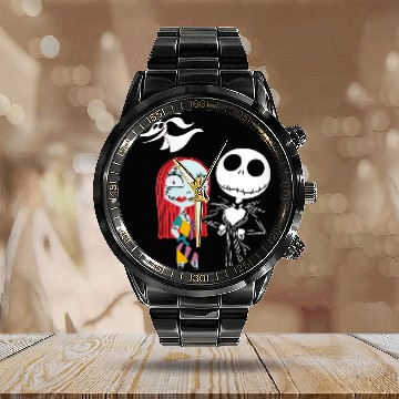 Discover Disneyss Nightmare Before Christmas Dark Jack Sally Calendar Steel Band Watch