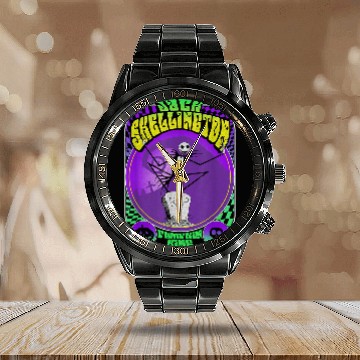 Discover Disneyss Nightmare Before Christmas Retro Jack Skellington Baseball Tees Calendar Steel Band Watch