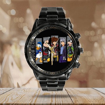 Discover Disneys kingdom hearts iii Mickeys mouse characters Tie Dye Calendar Steel Band Watch