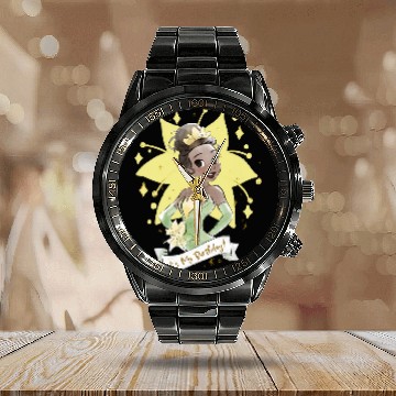 Discover Disney Princess Tiana Its My Birthday 3D Calendar Steel Band Watch