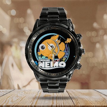 Discover Disney Pixar Finding Nemo Group Shot Chibi Calendar Steel Band Watch