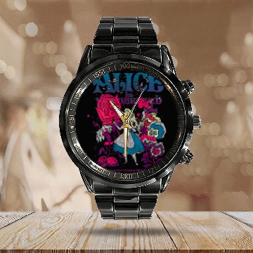 Discover Disneyss Alice In Wonderland Technicolor Distressed Big Poster Calendar Steel Band Watch