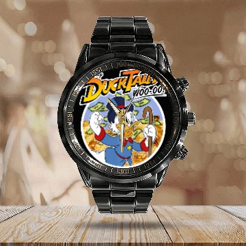 Discover Disney Ducktales Classic Uncle Scrooge Woo-Oo Calendar Steel Band Watch