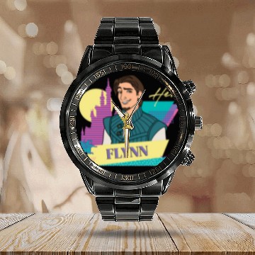 Discover Disneyss Tangled Retro 90s Couples Matching Her Flynn Rider Calendar Steel Band Watch