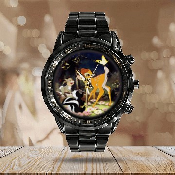 Discover Disney Bambi Circle Calendar Steel Band Watch