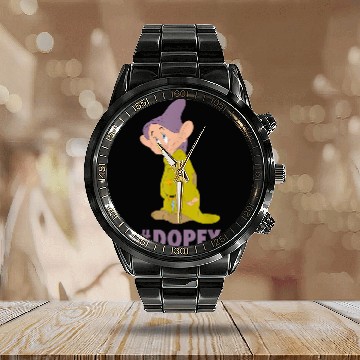 Discover Disneyss Snow White Dopey Hashtag Portrait Calendar Steel Band Watch