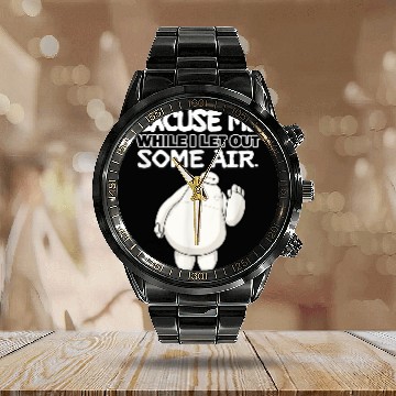 Discover Disneyss Big Hero 6 Excuse Me While I Let Oust Some Air Funny Baseball Tees Calendar Steel Band Watch