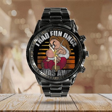 Discover Disneyss Snow White Grumpy I Had Fun Once It Was Awful Baseball Tees Calendar Steel Band Watch