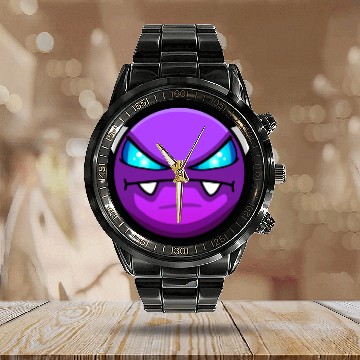 Discover Geometry dash Easy demon Calendar Steel Band Watch