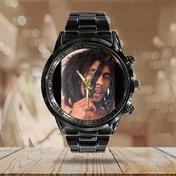 Discover Bob Marley Vintage Calendar Steel Band Watch