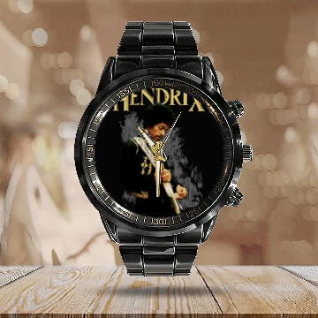 Discover Jimi Hendrix Calendar Steel Band Watch