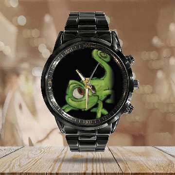 Discover Disneys tangled pascal sketch premium Baseball Jerseys Calendar Steel Band Watch