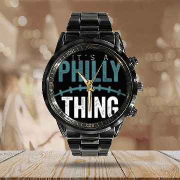 Discover It's A Philly Thing Calendar Steel Band Watch
