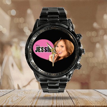 Discover Disney Channel Jessie Pink Heart Hawaiians Calendar Steel Band Watch
