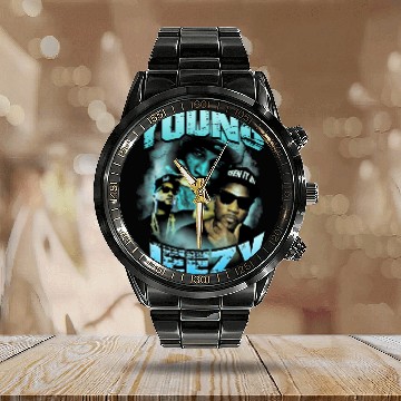 Discover Young Jeezy 90s Calendar Steel Band Watch