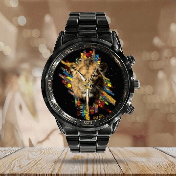 Discover Disney Mufasa The Lion King Movie Face And Textile Patterns Baseball Tees Calendar Steel Band Watch