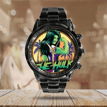 Discover Marvels Studios She hulk Disneyss Plus Flex Calendar Steel Band Watch