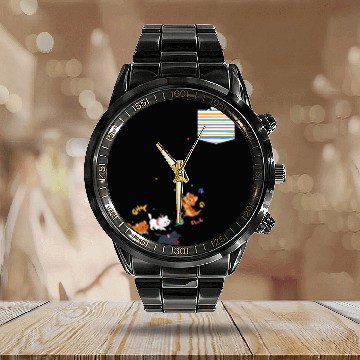 Discover Disney The Aristocats Movie Kittens Pocket Baseball Tees Calendar Steel Band Watch