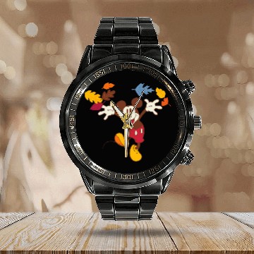 Discover Disney Mickey Mouse Thanksgiving Autumn Fun Calendar Steel Band Watch