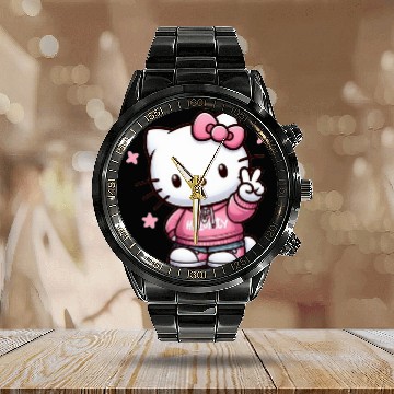 Discover Hello Kitty , Hello Kitty, Hello Kitty , Hello Kitty ,  Disney Family Calendar Steel Band Watch