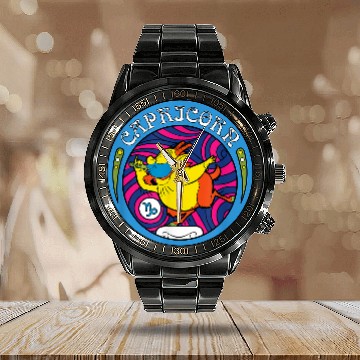 Discover Disneyss Hercules Phil Zodiac Capricorn Zip Calendar Steel Band Watch