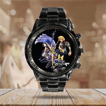 Discover Disney Kingdom Hearts Ventus, Aqua, Mickey Group Hero Shots Calendar Steel Band Watch