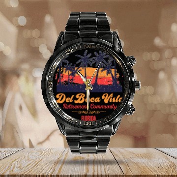 Discover Del Boca Vista Calendar Steel Band Watch