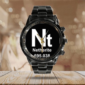 Discover Netherite Periodic Element symbol from Minecraft Calendar Steel Band Watch