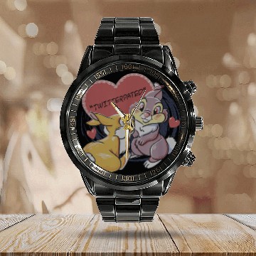 Discover Disney Bambi Thumper Miss Bunny Valentines Day Baseball Tees Calendar Steel Band Watch