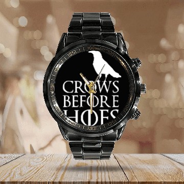 Discover Crows before Hoes Game of Thrones Jon Snow Nights Stark 2015 Calendar Steel Band Watch