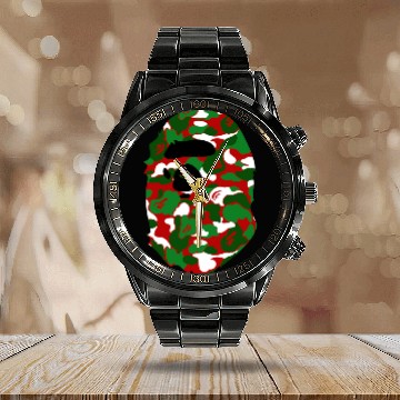 Discover A Bathing Ape Camo Big Ape Head 2016 Calendar Steel Band Watch