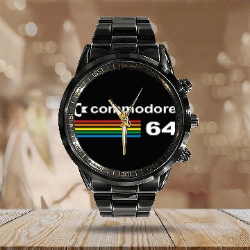 Discover Commodore 64 Computer Calendar Steel Band Watch