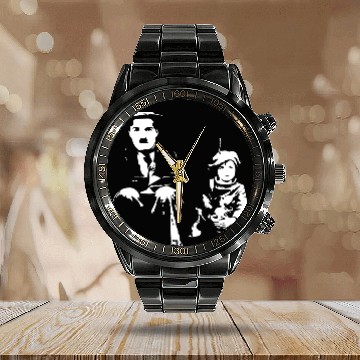 Discover Charlie Chaplin The Kid Calendar Steel Band Watch