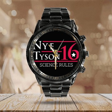 Discover Nye Tyson _16 Science Rules Calendar Steel Band Watch