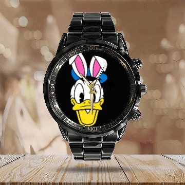 Discover Amazon Essentials Disneyss Donald Duck Springs Easter Bunny Ears Calendar Steel Band Watch