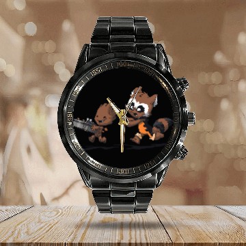 Discover Button! Calendar Steel Band Watch