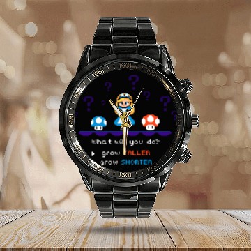 Discover Alice In 8-Bit Land Calendar Steel Band Watch