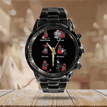 Discover Busy Little Dalek Calendar Steel Band Watch